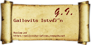 Gallovits István névjegykártya